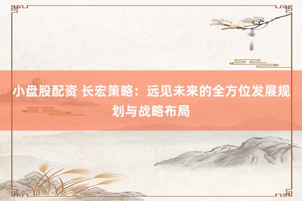 小盘股配资 长宏策略：远见未来的全方位发展规划与战略布局